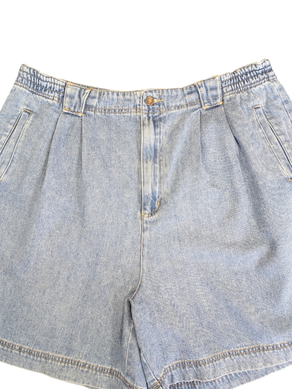 Vintage Silhouettes High Waist, Pleated, Cotton Denim, Baggy Shorts. Size 20. - Picture 3 of 13
